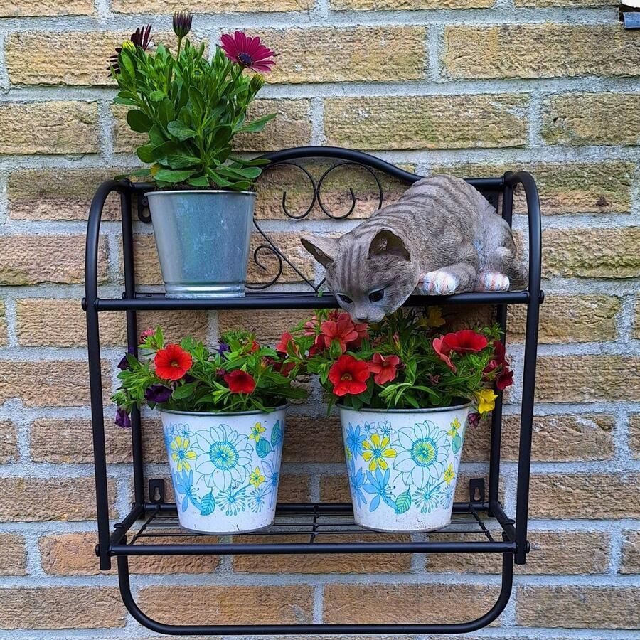 Janse Plantenrek hart Bloempothouder Wandrek Kapstok met rek Keuken organizer Handdoekrek Hoedenplank Metalen badkamerrek Woondecoratie Badkamer organizer Wandplank Kruidenrek Handdoekrek Woonkamer Hal Wanddecoratie