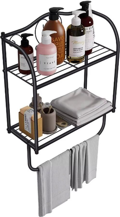 Janse Plantenrek hart Bloempothouder Wandrek Kapstok met rek Keuken organizer Handdoekrek Hoedenplank Metalen badkamerrek Woondecoratie Badkamer organizer Wandplank Kruidenrek Handdoekrek Woonkamer Hal Wanddecoratie - Foto 4