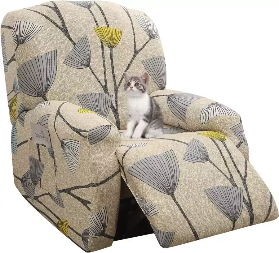 Jaotto Copripoltrona Relax Lounge stoel voor Copripoltrona 1 Posto Universele moderne Copripoltrona Relax Elektrische Lounge Stoel Met Tas Lavabile Coperture per Divano da Massaggio beige blad