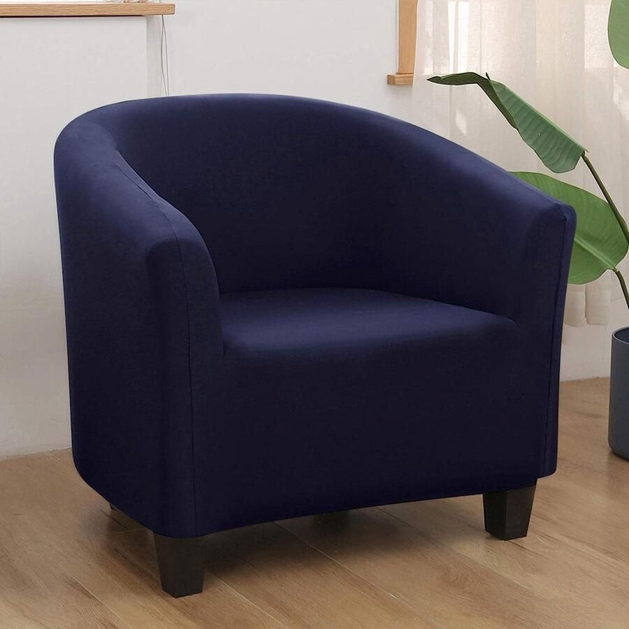 Jaotto Fauteuilbeschermer Fauteuilhoes Stretch Fauteuil Gooit Bankhoes Elastische Bankhoes Fauteuilhoes Fauteuilbeschermer Wasbaar Afneembaar voor Clubstoel Caféstoel Fauteuil Loungestoel (Marineblauw 1 Stuk)