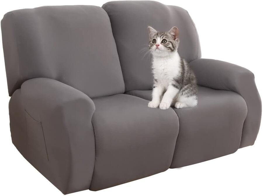 Jaotto Hoes voor liggende ontspannende fauteuil universele 2-zits fauteuilhoes moderne hoes voor liggende ontspannende fauteuil met tas wasbaar massagebankhoezen grijs