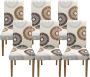 Jaotto stoelhoezen 6 stuks universeel stoelhoezen stretch set van 6 modern stoelhoezen schommelstoelen elastisch duurzaam stoelhoezen voor eetkamer banketdecoratie rond seizoen - Thumbnail 1