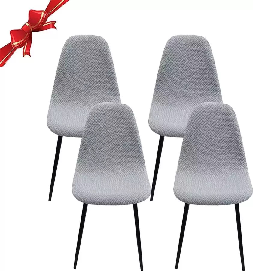 Jaotto Stoelhoezen die met 4 Strech worden geplaatst het Dineren Stoelen dekking Universele Wasbare Verwijderbare elegante stoeldekking antislip keukenstoelen voor bureau eetkamer woonkamer diagonaal