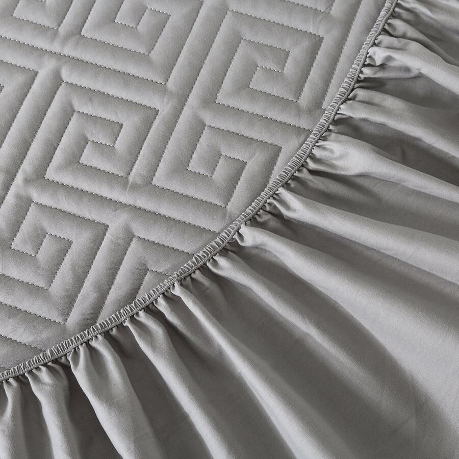 Jaquet Bedding HAPPY WOMEN'S DAY Instap Warm Hoogwaardige gewatteerde Hoeslaken100% katoen hoeslaken tweepersoons Boxspring matras 160x200x30cm-Grijs