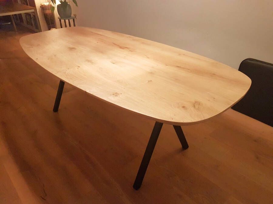 Jason s WOOD Jason's WOOD Deens ovale eettafel met scissor-poot 160 x 100