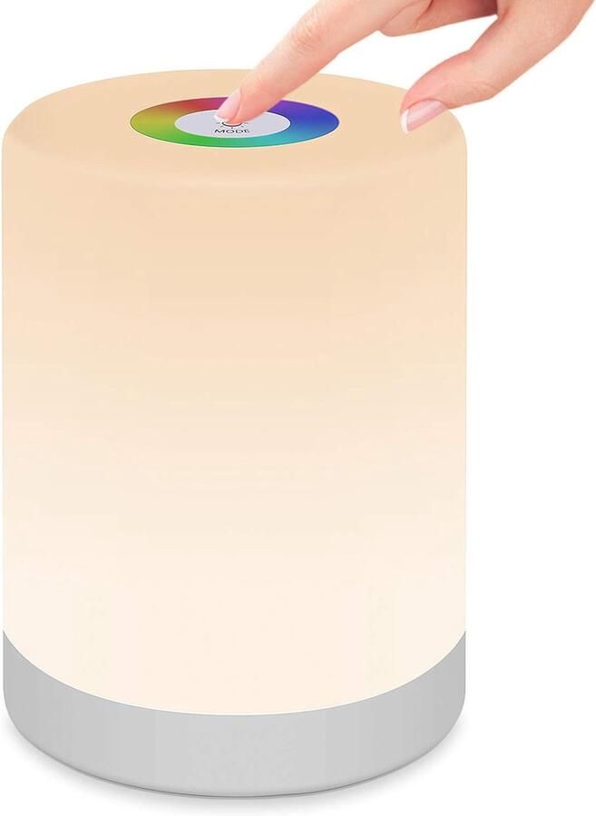 JeiibrZui 1 oplaadbare lamp studentenverlichting nachtlampje naast het bed met aanraakbediening lichtkleurinstelling voor kamer slaapkamer