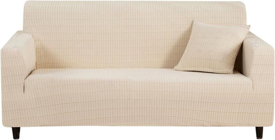 JeiibrZui 1 set hoogwaardige stretch bankhoezen wasbaar vierkant rekbaar vlekbestendig beige geschikt voor enkele banken in de woonkamer