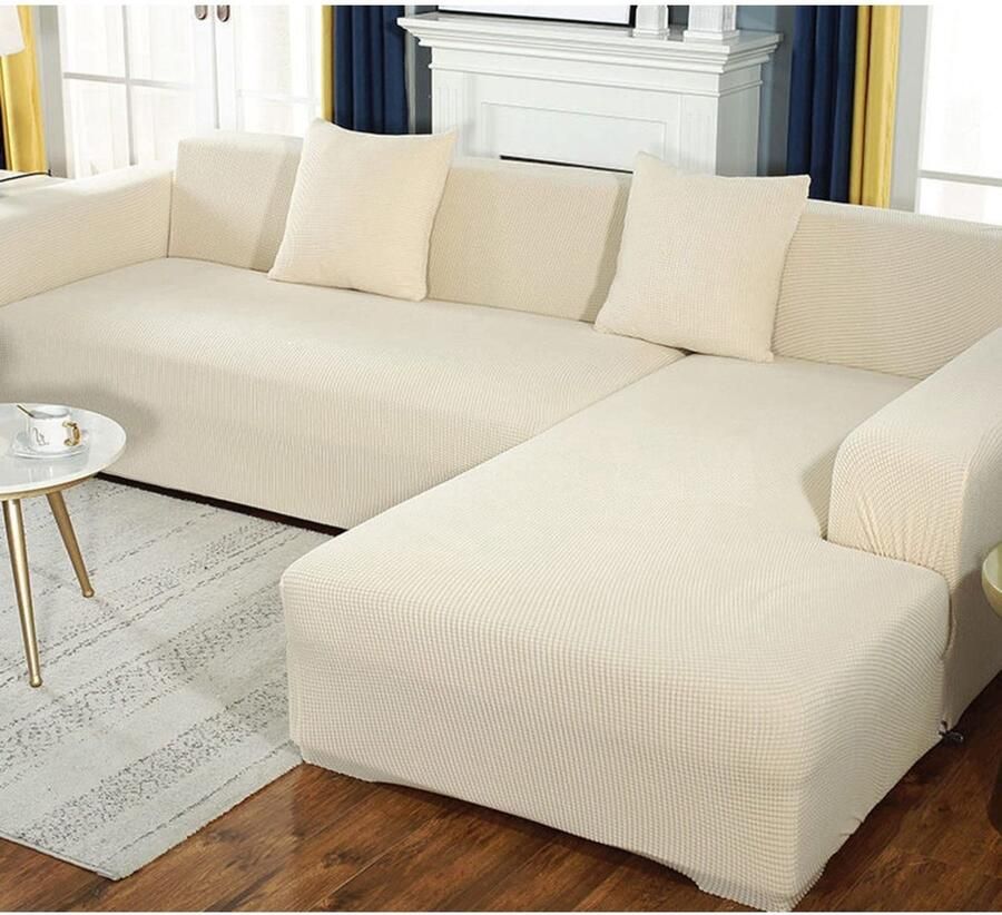 JeiibrZui 1 Stretch Bankhoezen Antislip & Machine Wasbaar voor Hoekbanken en L-vormige Banken Protectieve Hoezen voor Huisdieren & Kinderen