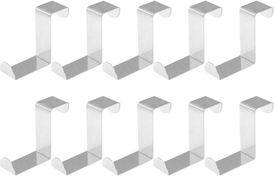 JeiibrZui 10-Pack Over De Deurhaken 304 Ongelegeerd Staal Breed Over De Deurhaken 5 Cm Voor Badkamer Keuken & Kast