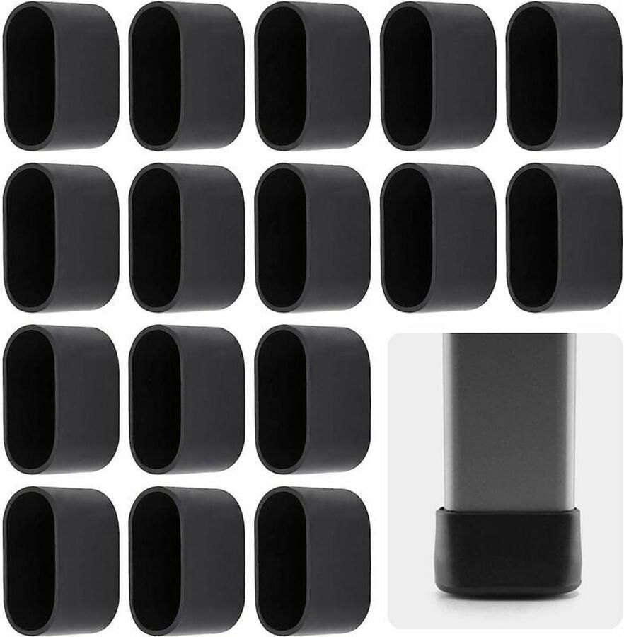 JeiibrZui 16 stuks HDPE stoelpootbeschermers anti-slipt uitwendige pootbeschermers voor houten vloeren & harde oppervlakken
