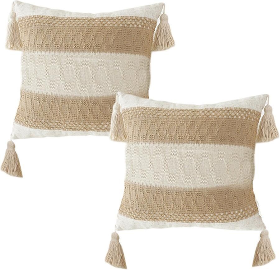 JeiibrZui 2 decoratieve sierkussens voor bed omschakelbaar jacquardpatroon anti-statisch & vlekwerend voor slaapkamer of bank