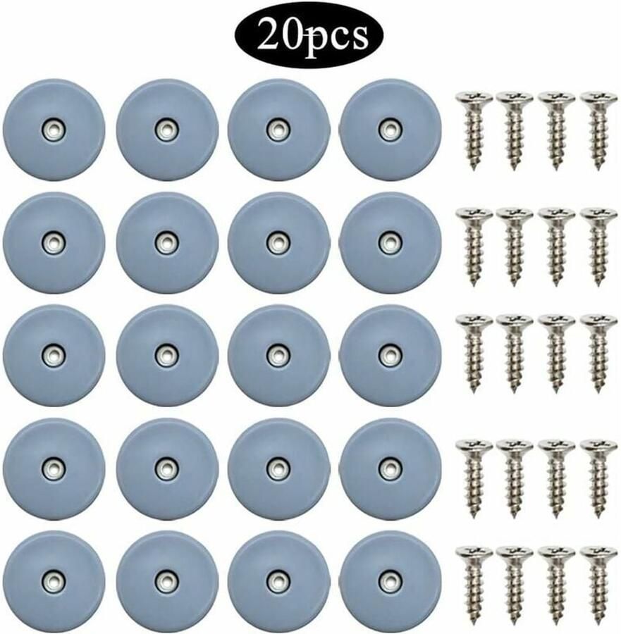 JeiibrZui 20-Pack Meubelglijders Vloerbeschermers voor Stoelpoten Teflon Glijders voor Houten en Tegelvloeren met Stilte en Duurzaamheid