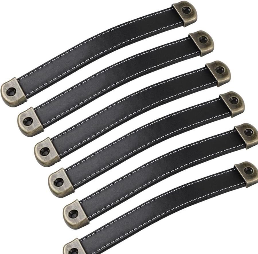 JeiibrZui 6 Leren Ladegrepen Duurzame Leren Handgrepen voor Kasten Modern Interieur Design