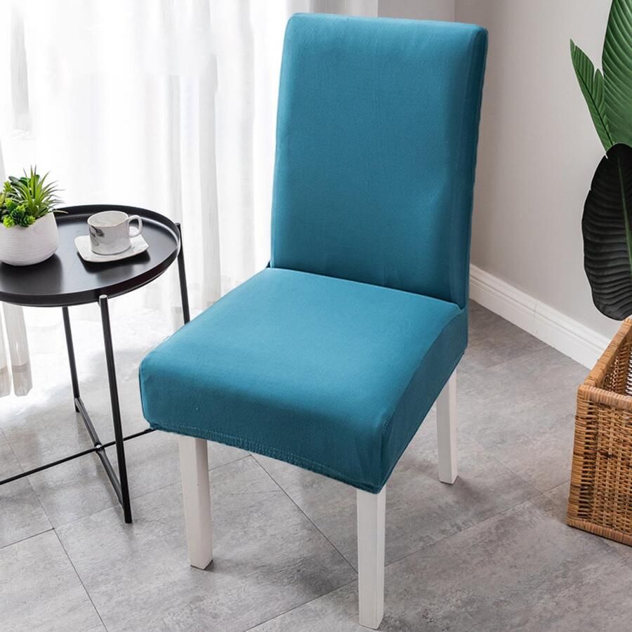 JeiibrZui Hoezen Voor Eetkamerstoelen Spandex Stoelhoes Passend Voor Stoelen 48-64 Cm Hoog En Rugleuning 40-45 Cm 1 Stuks Bruiloft Verjaardag Blauw