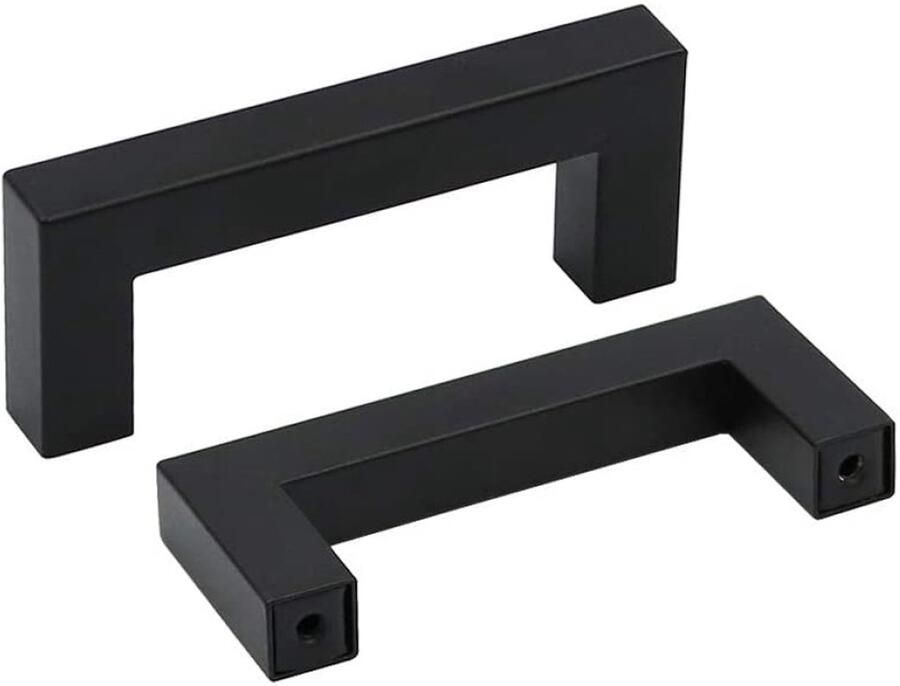 JeiibrZui Kastgrepen Keukenkastgrepen Gemaakt Van Roestvrij Staal Met Holle Kern Voor Een Moderne Look 2 Voor Meubels & Kasten Zwart