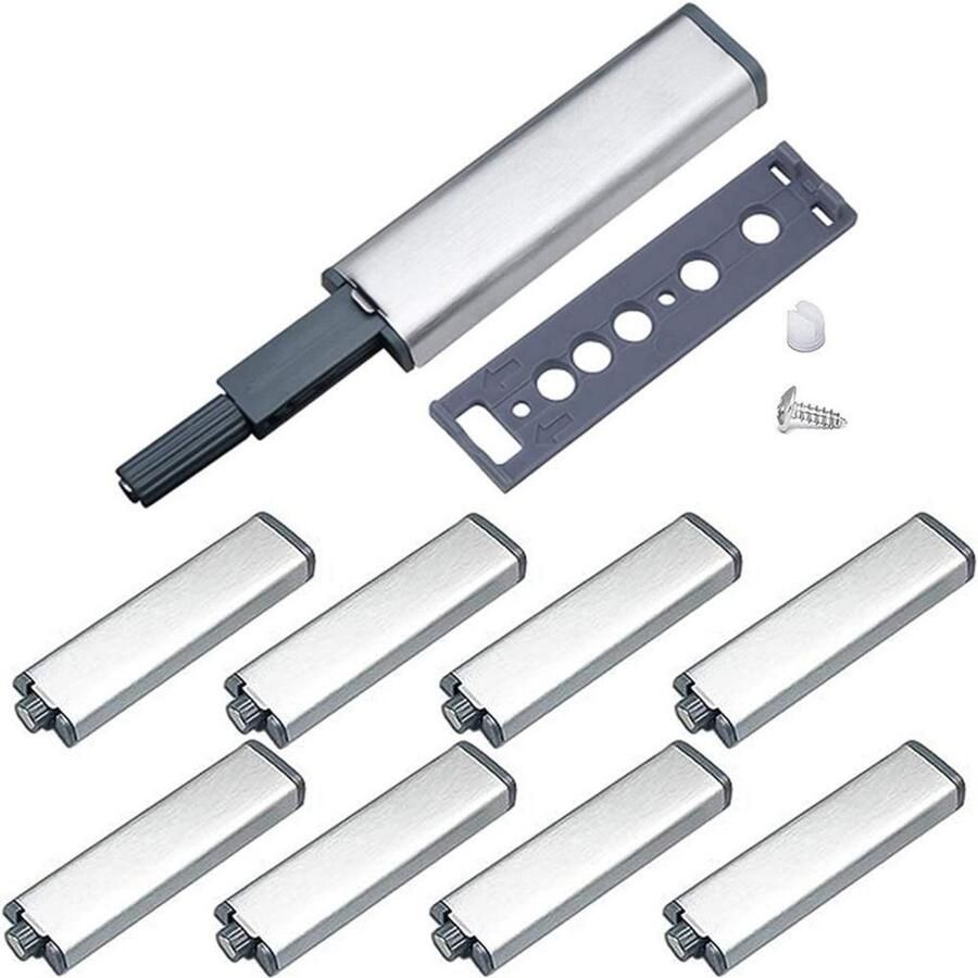 JeiibrZui Niet-Magnetische Deurbeveiliging Druk-Om-Te-Openen Deuropener Veerbelaste Sluiting Stevig En Betrouwbaar 2 Stuks Voor Kasten En Lades