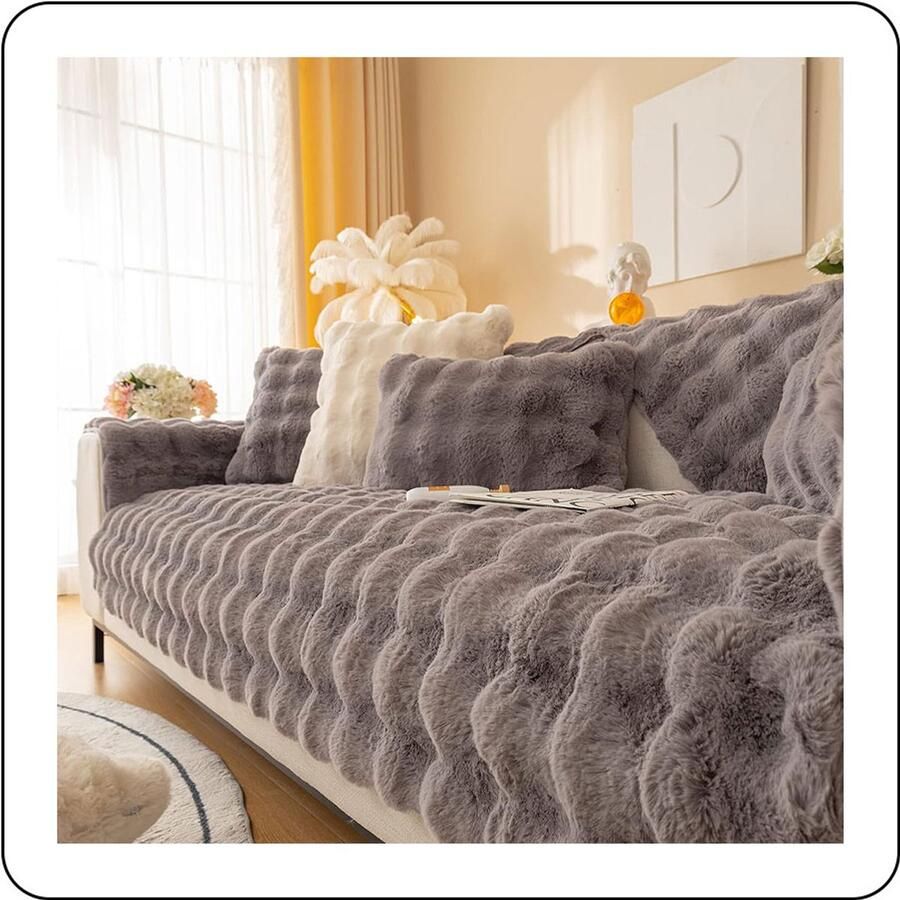 JeiibrZui Pluchen Bankhoes Pluizige Bankhoes Zacht En Comfortabel Voor Huisdieren + Grappige Decoratie 1 Herfst Gebruik Grijs