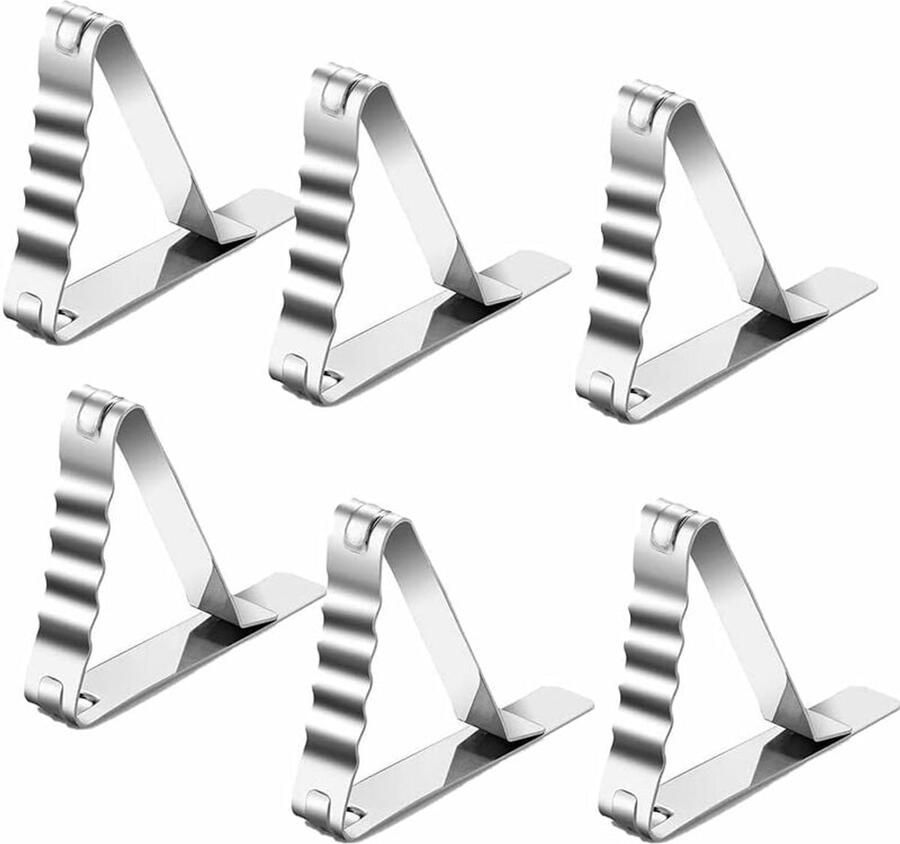 JeiibrZui Set van 6 Tafelkleedclips Windbestendig & Rustvast Voor Picknicktafels en Grote Tafels