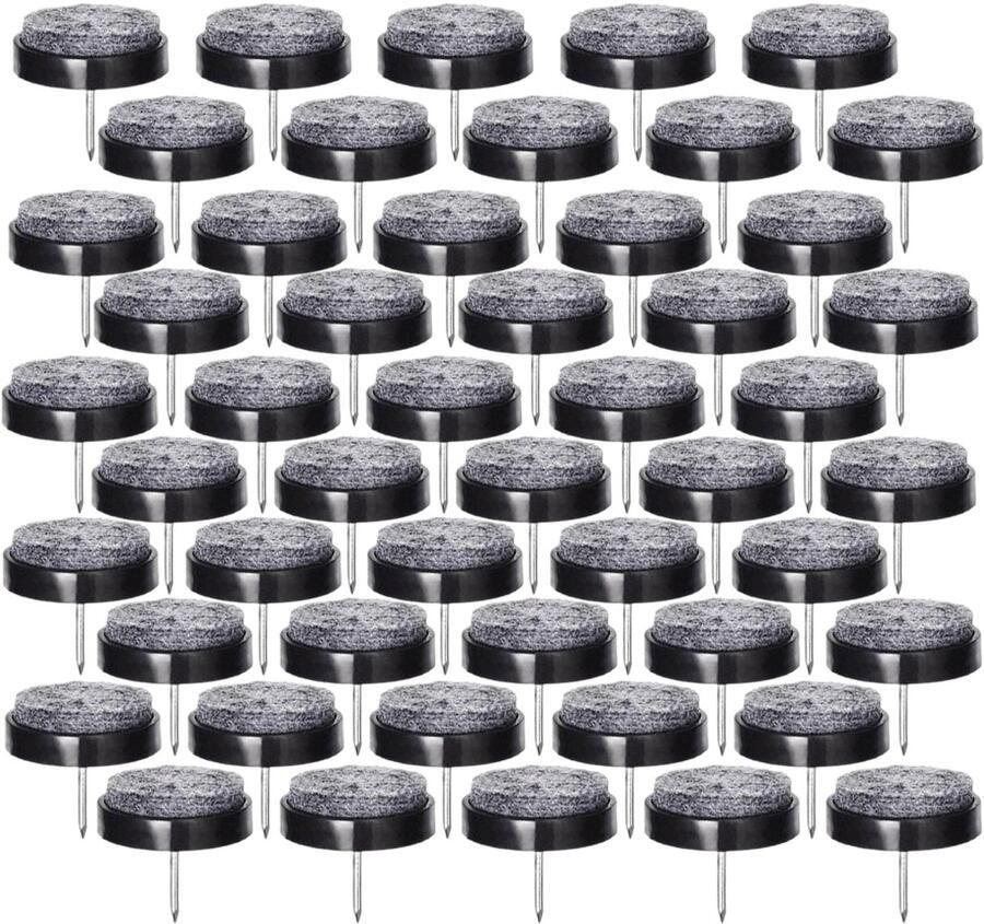 JeiibrZui Stoelpootbeschermers Vilt Beschermers Voor Stoelpoten Houdt Vloeren Schoon En Kratervrij + Eenvoudige Installatie 40 Stuks Voor Houten Vloeren Zwart