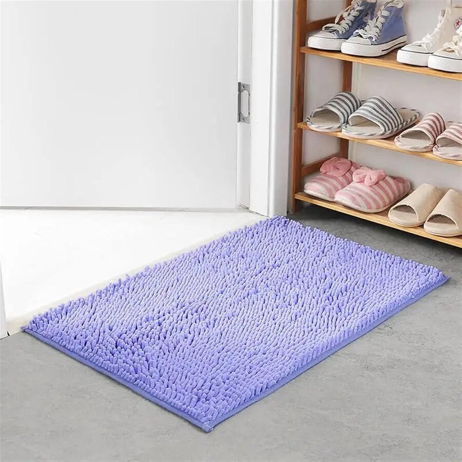 JeiibrZui Vloerkleed Badmat Zacht Microvezel Antislip Absorberend 90X60Cm 1 Stuk Lavendel