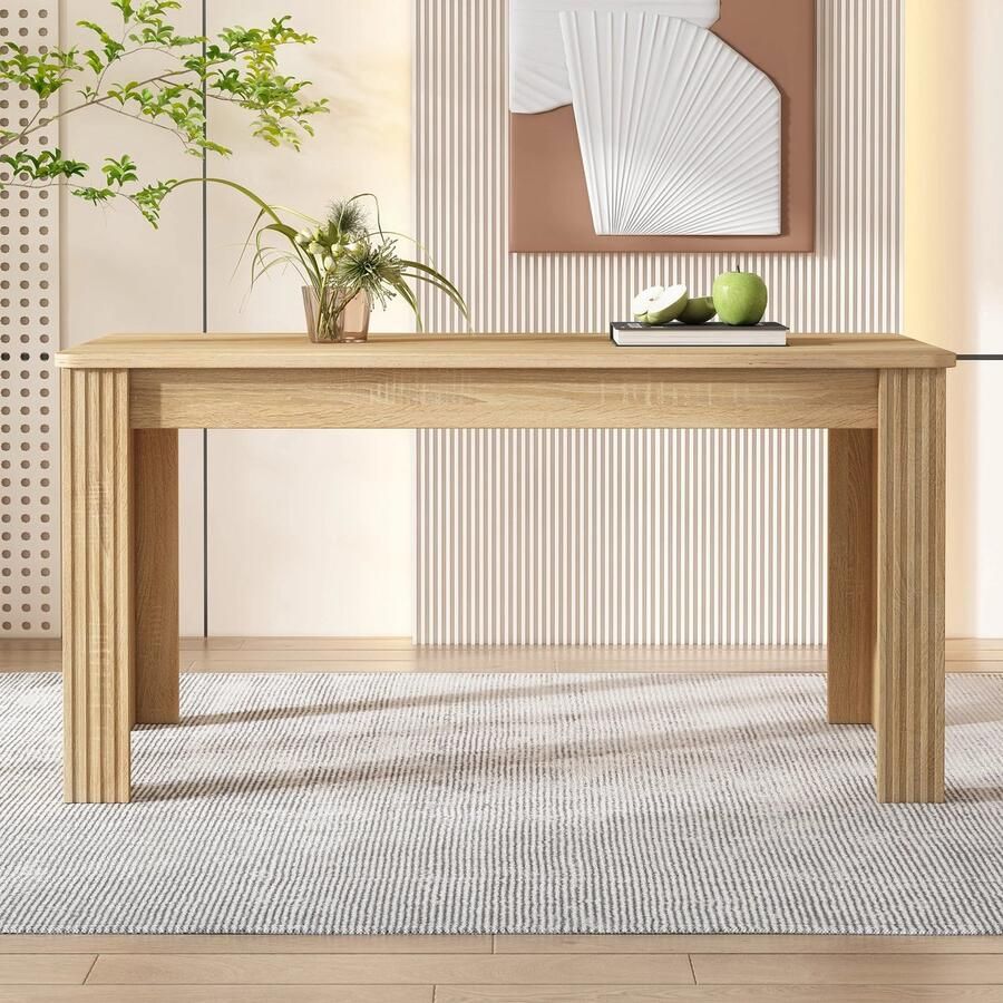 Jemaison Eettafel Japandi living Eiken Houten eettafel Tafel 117x68x75 cm
