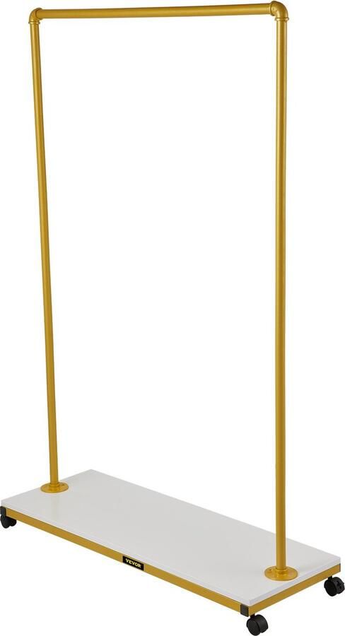 Jemaison Kledingrek Goud Kledingrek op wieltjes Dressboy Kledingrek metaal 100x36x150cm