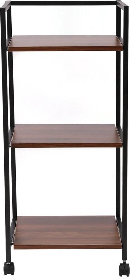 Jemaison Printerkast Wieltjes Trolley Bijzettafel Trolley op wieltjes Vintage Hout 40 x 30 x 91 cm