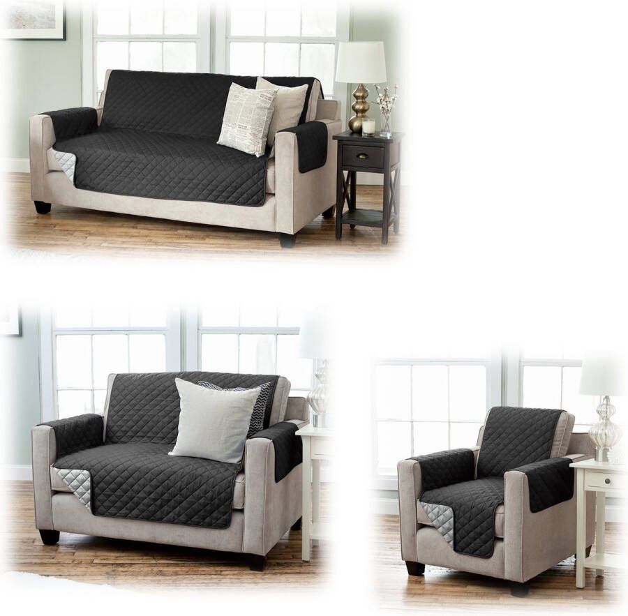 JEMIDI Stoelbeschermer Hoes Stoelbeschermer Hoes in grote kwaliteit Stoelbeschermer Sofa hoes Sofa hoes Sofa Zwart Maat 191x224 - Foto 1