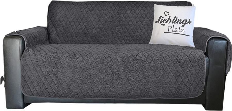 JEMIDI Sherpa Slipcover Sofa Beschermer Slipcover Sofa Hoes Sofa Hoes Sofa Hoes Sofa Hoes Sofa Hoes voor 2 zitsbank Zwart