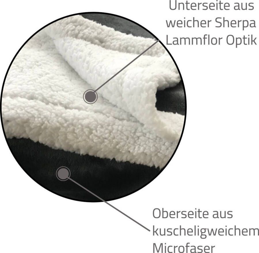 JEMIDI XXL warme fleece deken Knuffeldeken voor op de bank 150 x 200 cm Wasbaar Antraciet - Foto 1