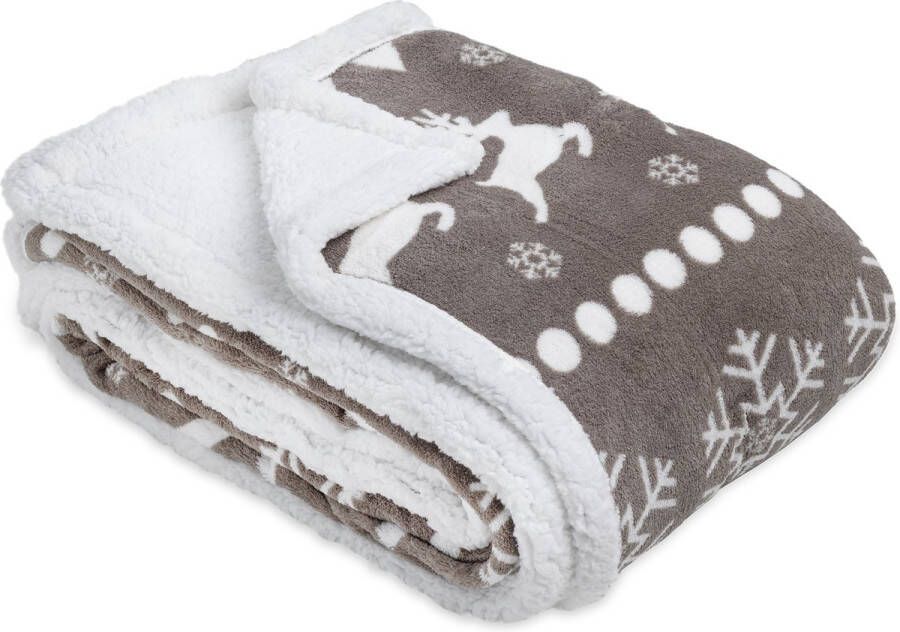 JEMIDI XXL warme fleece deken Knuffeldeken voor op de bank 150 x 200 cm Wasbaar Grijs
