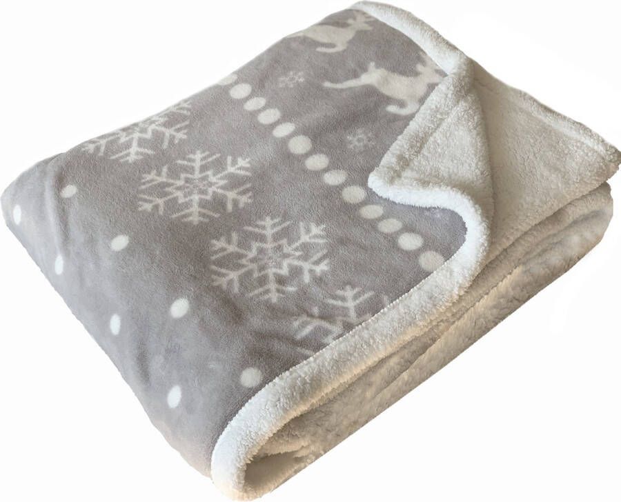 JEMIDI XXL warme fleece deken Knuffeldeken voor op de bank 150 x 200 cm Wasbaar Lichtgrijs