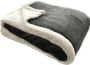 JEMIDI XXL warme fleece deken Knuffeldeken voor op de bank 180 x 220 cm Wasbaar Antraciet - Thumbnail 1