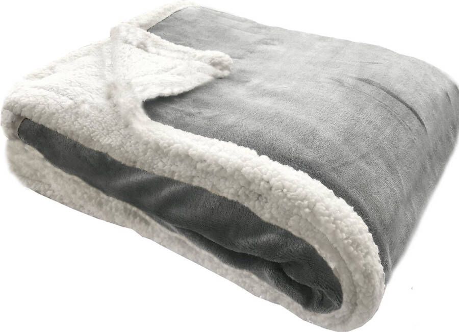 JEMIDI XXL warme fleece deken Knuffeldeken voor op de bank 180 x 220 cm Wasbaar Lichtgrijs