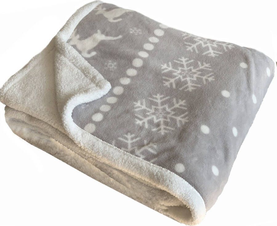JEMIDI XXL warme fleece deken Knuffeldeken voor op de bank 180 x 220 cm Wasbaar Lichtgrijs