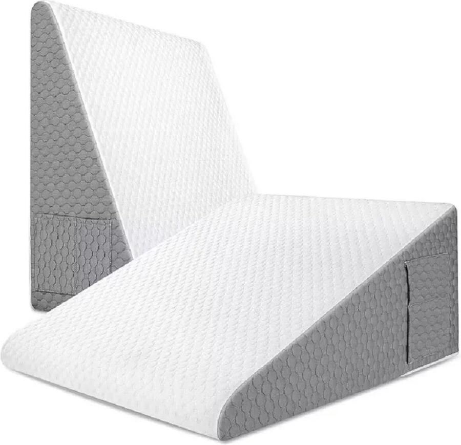 Jermore – Driehoek Slaap Wig Kussen – Traagschuim Verhoogd Kussen – Rug Ondersteuning bij Zuur Reflux – Na Operatie Kussen – Ergonomisch Wigkussen voor Slaapkamer of Reizen – Comfortabel Bed Kussen – Katoen Polyester Materiaal – Ideaal voor Herstel