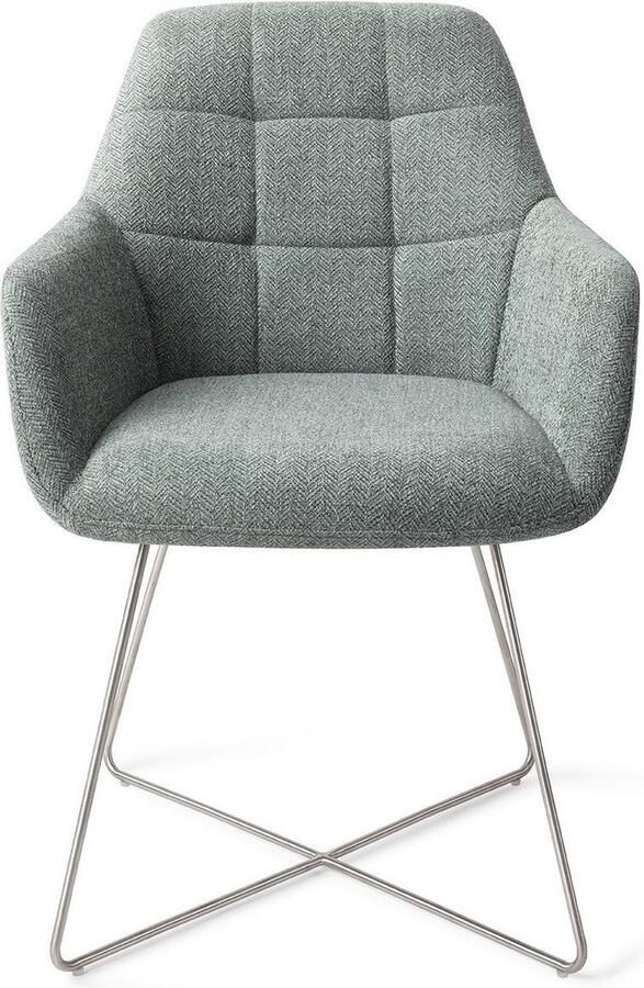 Jesper Home Noto Eetkamerstoel Real Teal Cross steel