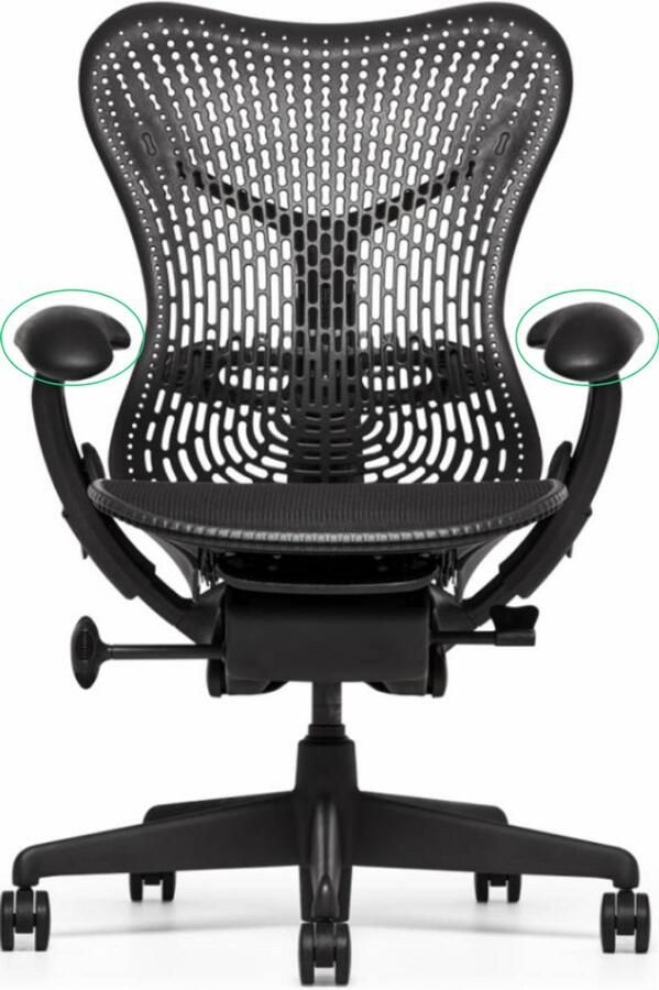 Jetchair Set van 2 armpads geschikt voor Herman Miller Mirra type 1 Armleuningen Opdek Geschikt voor bureaustoel Herman Miller Mirra type 1 Armpad Nieuw 2 stuks