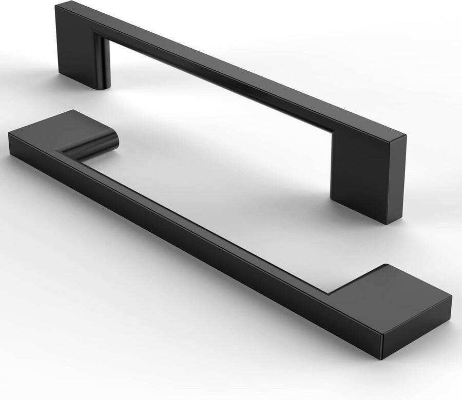 JGS 10 stuks meubelgrepen kastgrepen keukengrepen handgrepen zwart ladegrepen 128 mm gatafstand -mat zwart roestvrij staal geborsteld