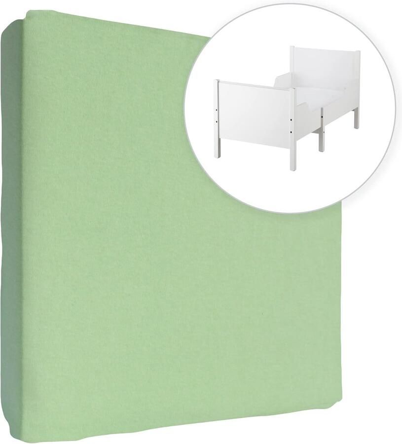 JGS 100% katoen hoeslaken voor 160x80 cm peuter junior bed matras (groen)