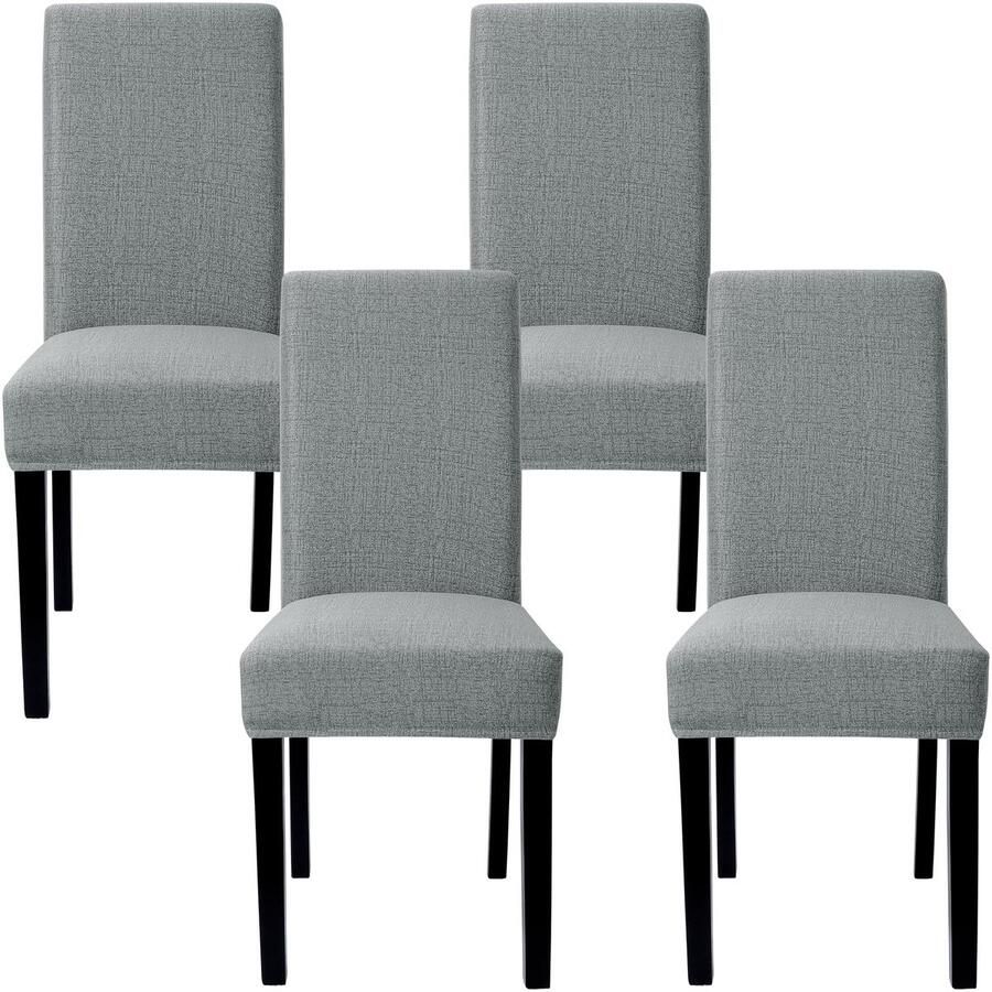 Ibenzoa Elegante Stretch Stoelhoezen Set van 4 voor Eetkamer en Restaurant in Donkergrijs