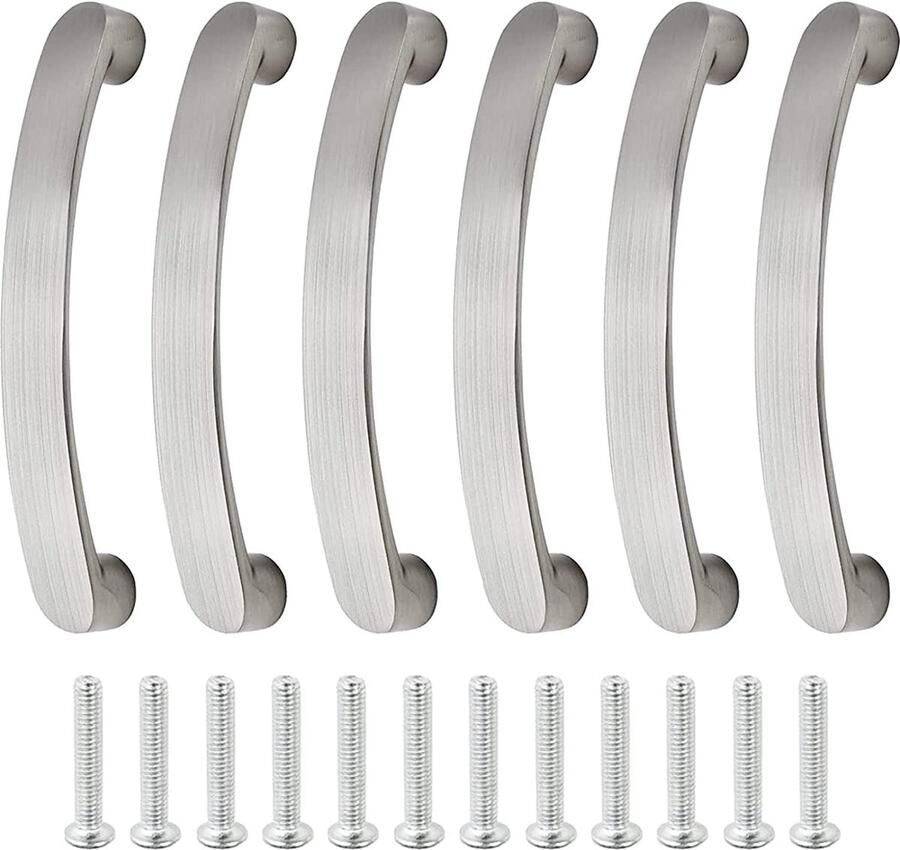 JGS 6 stuks handgrepen voor keukenkast kastgrepen roestvrij staal meubelgrepen 96 mm gatafstand ladegrepen kastgrepen roestvrij staal keukengrepen deurgrepen keuken