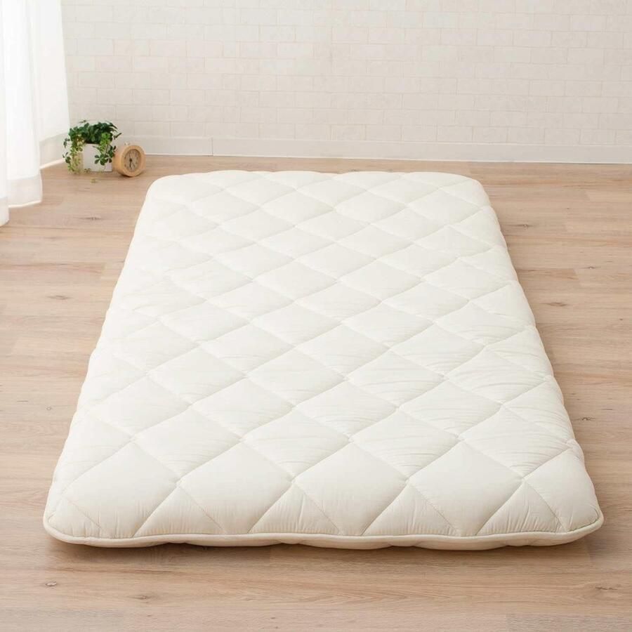 JGS Futon Matras 100 x 200 cm Opvouwbaar Slaap Traditioneel Vloerbed Tatami Mat Katoenen Topper Wit