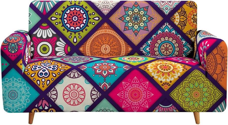 JGS Bankhoes voor 3-zits met armleuningen rekbaar antislip elastisch universele bankhoes