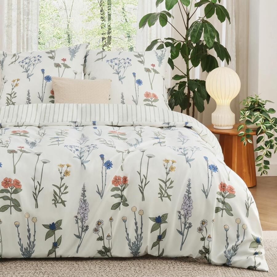 JGS Beddengoedset met Bloemenpatroon 200 x 200 cm voor Tweepersoonsbed