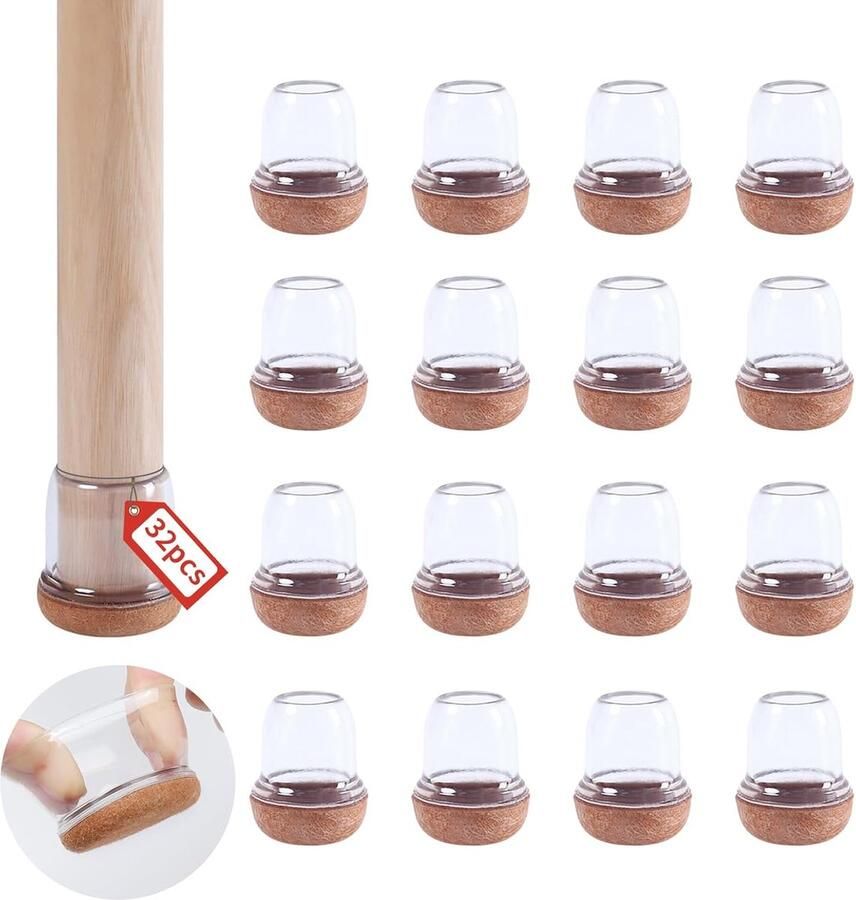 JGS Beschermende Siliconen Stoelpoot Beschermers voor Soepele Beweging en Krasvrije Vloeren