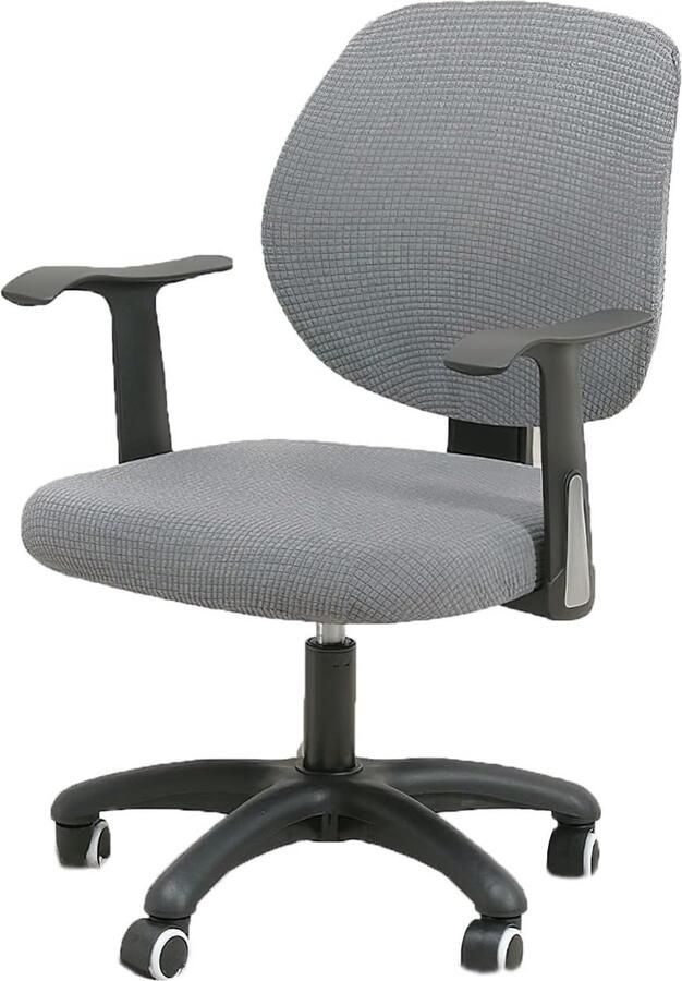 JGS Bureaustoelhoes stretch overtrek voor bureaustoel elastische stoelhoezen elastaan kantoor computerstoelhoezen afneembaar wasbaar voor bureaustoel stretch stoelhoezen grijs 1 stuk