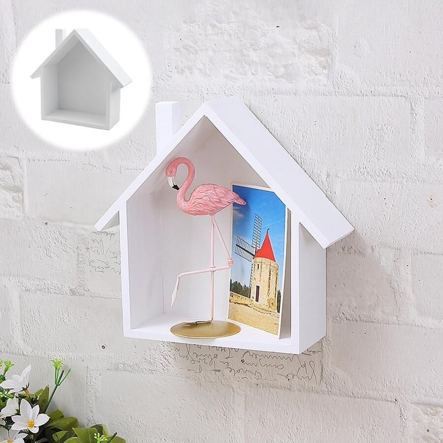 JGS Charmante Houten Huisvormige Wandplanken voor Nostalgische Decoratie en DIY Projecten