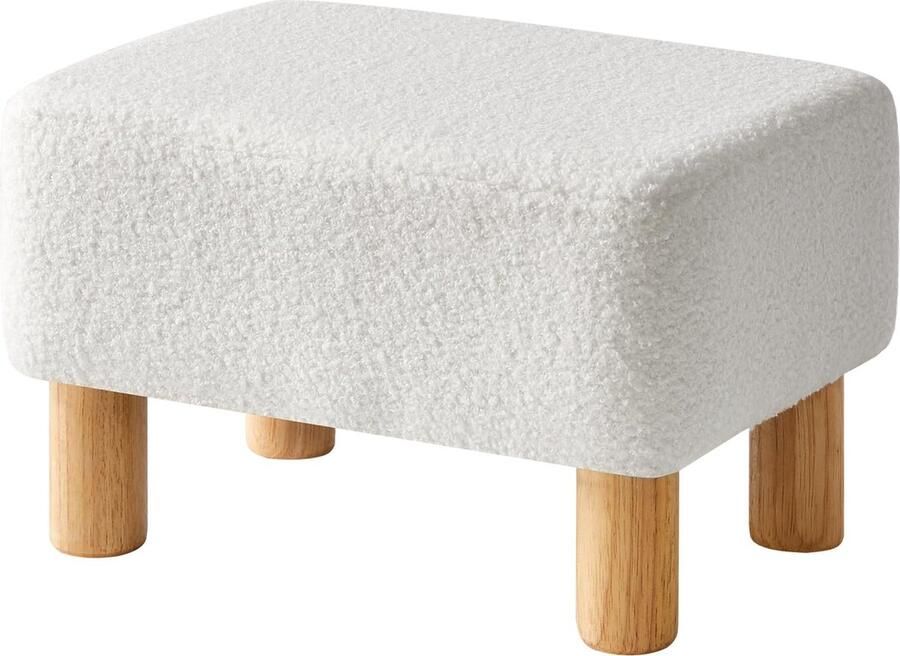 JGS Comfortabele en Stijlvolle Voetenbank met Houten Poten voor Woon- en Slaapkamer