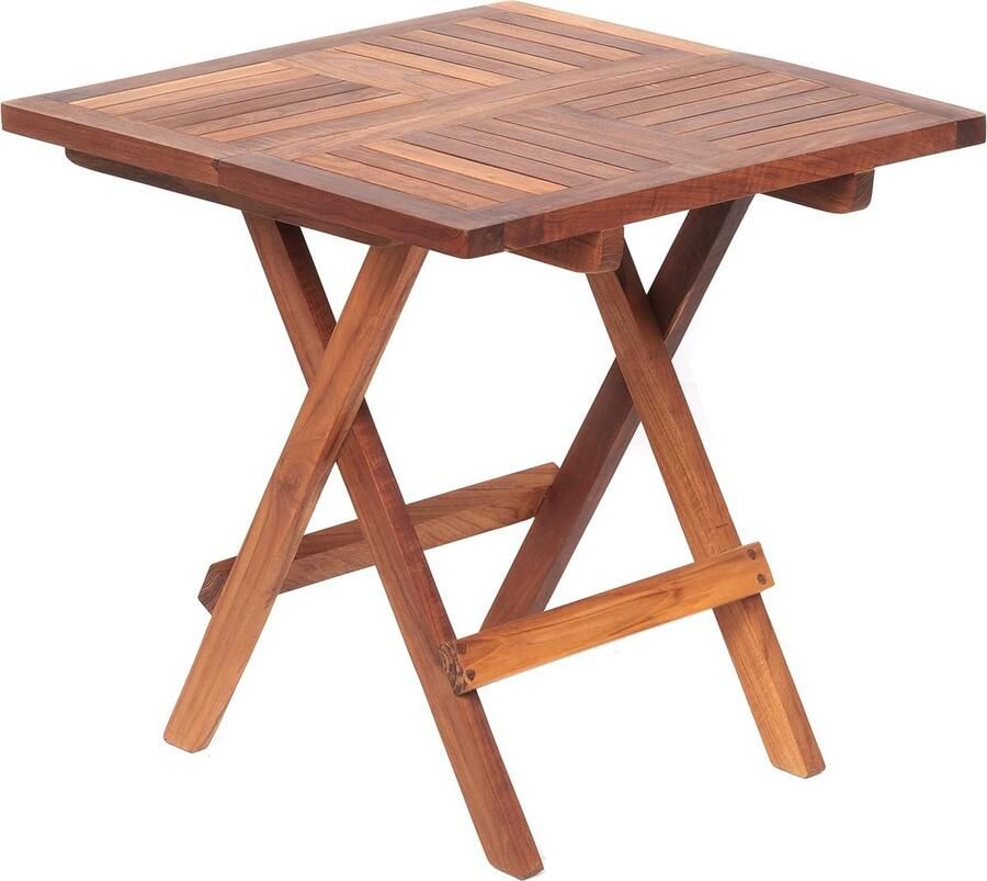 JGS Compacte Teakhouten Klaptafel Perfect voor Binnen en Buiten 50x50x50 cm